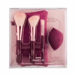 Kit Panvel Make Up Minipincéis + Esponja + Necessáire