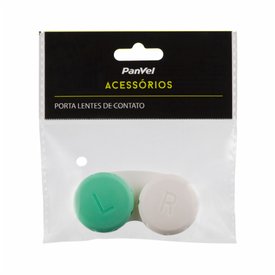 ESTOJO PORTA LENTES DE CONTATOS PLASTASTICO BRANCO COM VERDE PANVEL ACESSORIOS 19