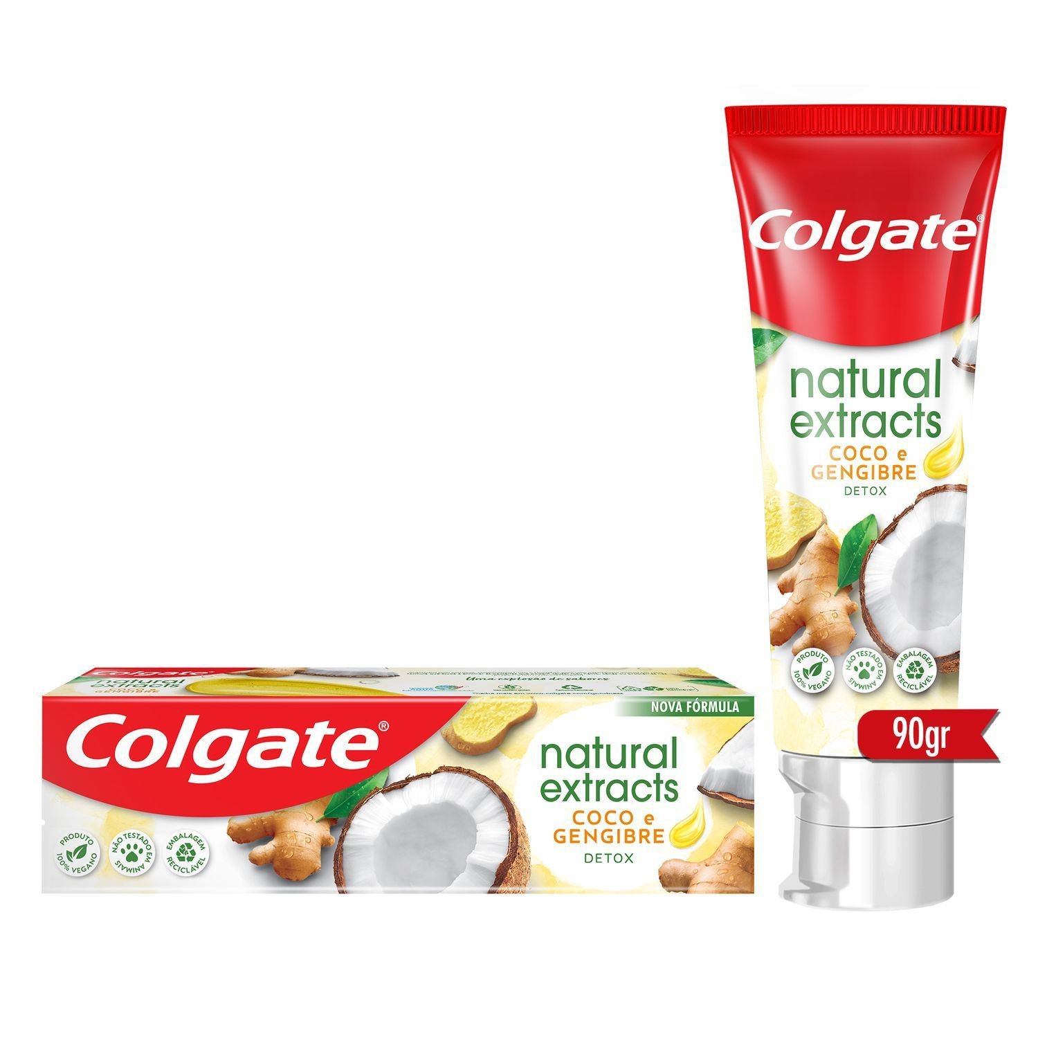 Creme Dental Colgate Natural Extracts Coco E Gengibre 90g