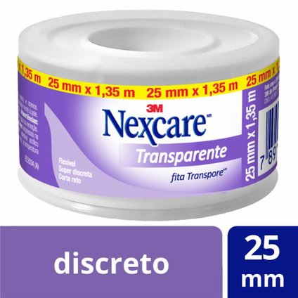 FITA MICROPORE TRANSPARENTE NEXCARE. ROLO DE 25MM X 1,35M