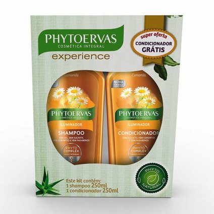 KIT SHAMPOO GRÁTIS CONDICIONADOR PHYTOERVAS ILUMINADOR 250M