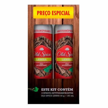 KIT DESODORANTE SPRAY OLD SPICE LENHA 2X150ML