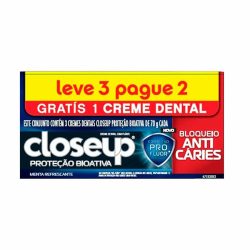 Creme Dental Closeup Proteção Bioativa Bloqueio Anticáries Leve 3 Pague 2