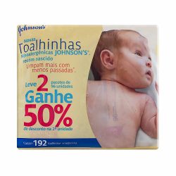 Lenço Umedecido Johnson's Baby 50% Desconto&nbsp;na 2°unidade