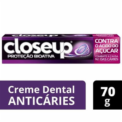 CREME DENTAL CLOSEUP PROTEÇÃO BIOATIVA CONTRA O ÁCIDO DO AÇÚCAR 70G