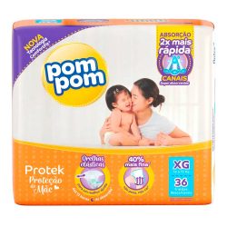 Fralda Pom Pom Protek Proteção De Mãe Mega Xg Com 36 Unidades