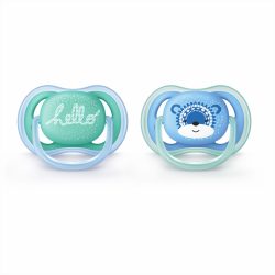 Chupeta Avent Ultra Air Decorada C/2 Azul E Verde 6-18m