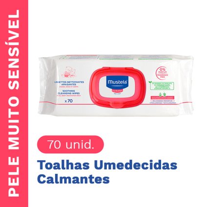 TOALHAS UMEDECIDAS MUSTELA CALMANTE PARA PELE MUITO SENSÍVEL COM 70 UNIDADES