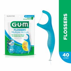 Fio Dental Gum Flossers Multipla Ação C/ 40 Unidades