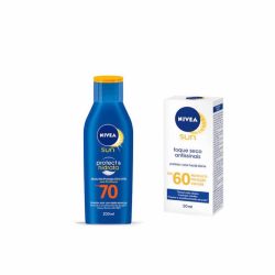 Protetor Solar Nivea Fps 70 200ml Grátis Protetor Solar Facial Fps 60 50ml