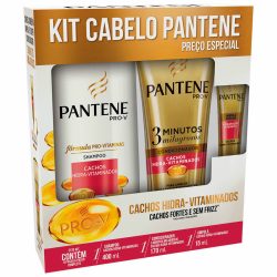 Kit Pantene Cachos Shampoo 400ml + Condicionador 3 Minutos Milagrosos + Ampola 15ml