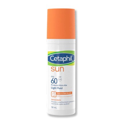 PROTETOR SOLAR GALDERMA CETAPHIL SUN LIGHT FLUID ANTIOXIDANTE SEM COR FPS 60 50 ML