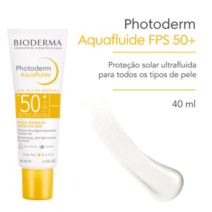 PROTETOR SOLAR BIODERMA PHOTODERM AQUAFLUIDE À BASE DE ÁGUA FPS 50+ 40ML