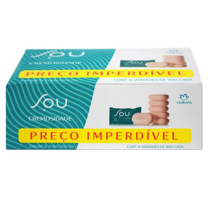 KIT SABONETE EM BARRA NATURA SOU CREMOSIDADE 6 UNIDADES 90G CADA