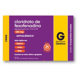 CLORIDRATO FEXOFENADINA 120 MG 10 COMPRIMIDOS REVESTIDOS CIMED GENERICO