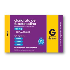 CLORIDRATO FEXOFENADINA 180 MG 10 COMPRIMIDOS REVESTIDOS CIMED GENERICO