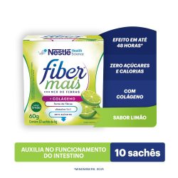 Regulador Intestinal Fiber Mais Colágeno Mix De Fibras Sabor Limão 60g