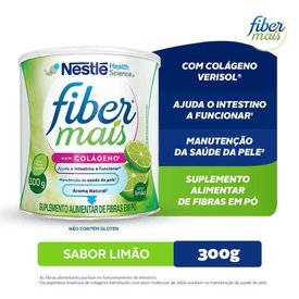 SUPLEMENTO ALIMENTAR FIBER MAIS COLÁGENO MIX DE FIBRAS SABOR LIMÃO 300G