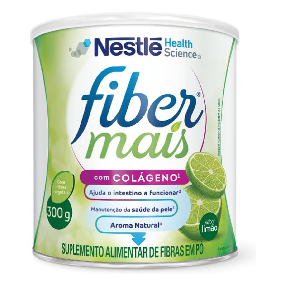 Suplemento Alimentar Fiber Mais Colágeno Mix De Fibras Sabor Limão 300g