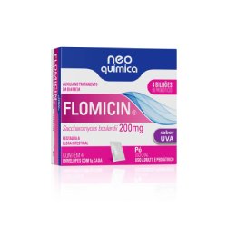 Probiótico Flomicin 200mg Sabor Uva Pó Para Solução Oral 4 Sachês
