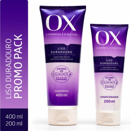 KIT OX LISO DURADOURO SHAMPOO 400ML +CONDICIONADOR  200ML