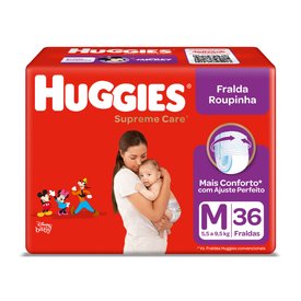 FRALDA HUGGIES SUPREME CARE MEGA ROUPINHA M COM 36 UNIDADES
