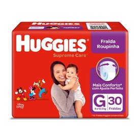 FRALDA HUGGIES SUPREME CARE MEGA ROUPINHA G COM 30 UNIDADES
