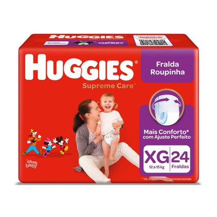 FRALDA HUGGIES SUPREME CARE MEGA ROUPINHA XG COM 24 UNIDADES