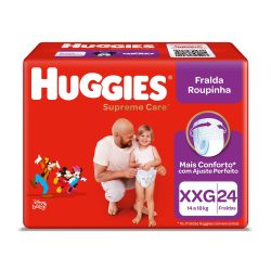 Fralda Huggies Supreme Care Mega Roupinha Xxg Com 24 Unidades