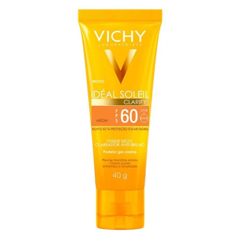 Protetor Solar Vichy Ideal Soleil Clarify Cor Média Fps 60 40g