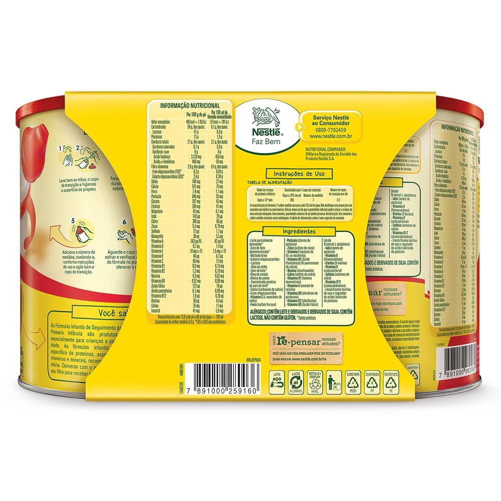KIT NINHO FASES 1+ 800G 2 UNIDADES COM 30% DESCONTO NA SEGUNDA LATA