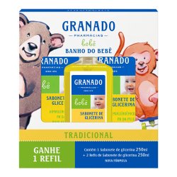 Kit Sabonete Líquido Granado Bebê 1 Unid De 250ml + 2 Unid De Refil 250ml