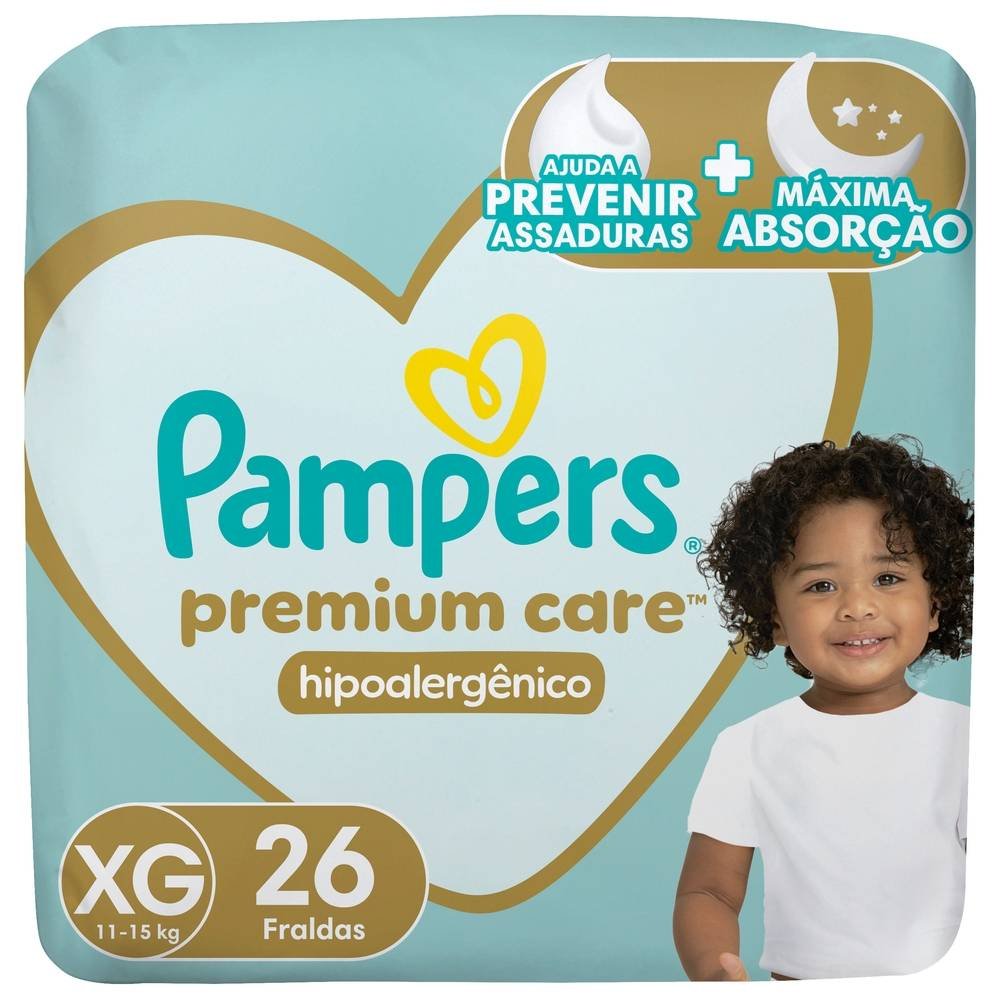 Fraldas Pampers Premium Care Xg 26 Unidades