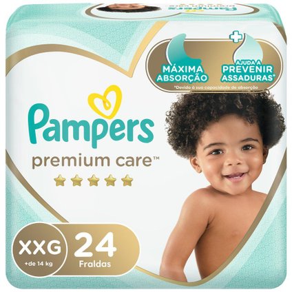 FRALDA PAMPERS PREMIUM CARE MEGA XXG COM 24 UNIDADES