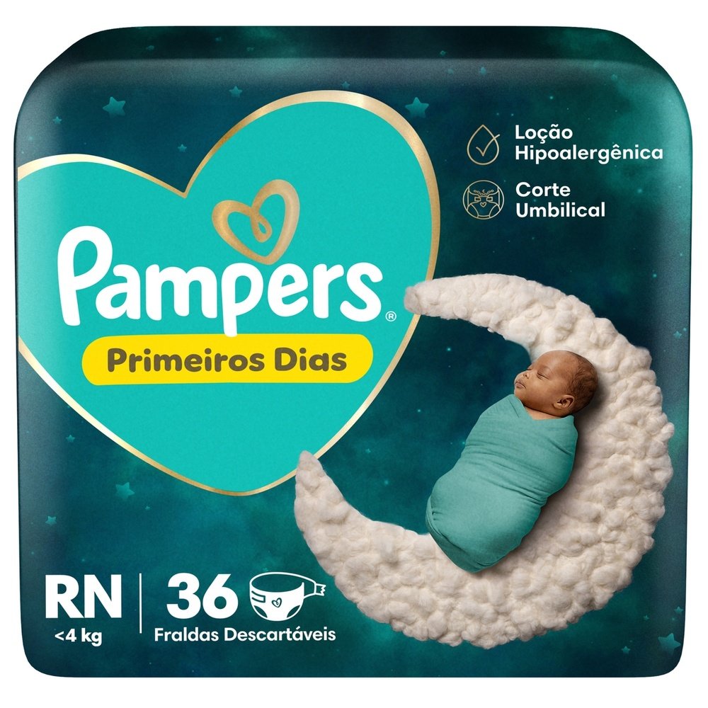 Fralda Pampers Premium Care Recém-nascido Rn Com 36 Unidades