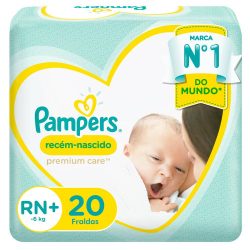 Fralda Pampers Premium Care Recém-nascido Rn+ Com 20 Unidades