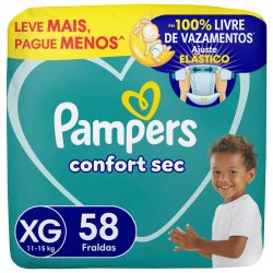Fralda Pampers Confort Sec Bag Xg Com 58 Unidades