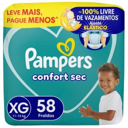 Fralda Pampers Confort Sec Bag Xg 58 Unidades