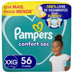 Fralda Pampers Confort Sec Bag Xxg Com 56 Unidades