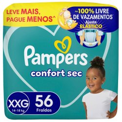 Fralda Pampers Confort Sec Bag Xxg 56 Unidades
