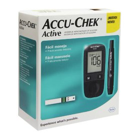 KIT MONITOR DE GLICEMIA ACCU-CHEK ACTIVE NO CODE + 10 TIRAS + LANCETADOR
