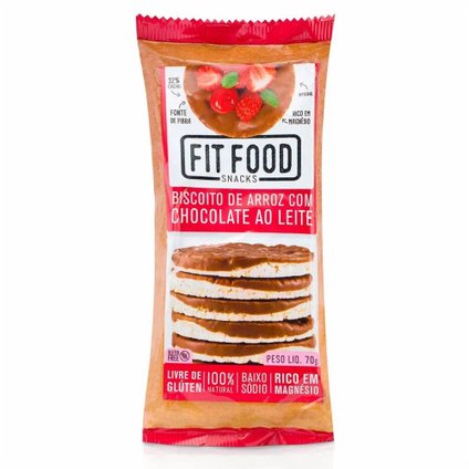 BISCOITO FIT FOOD ARROZ CHOCOLATE AO LEITE 70G