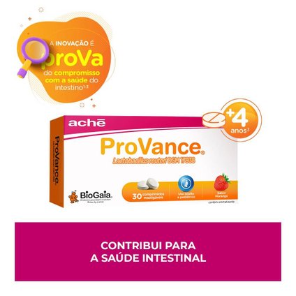 SUPLEMENTO ALIMENTAR PROVANCE SABOR MORANGO 30 COMPRIMIDOS MASTIGÁVEIS