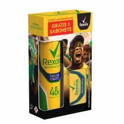 Kit Desodorante Aerosol Rexona Torcedor Fanatico 90g Gratis Sabonete Barrra 84g