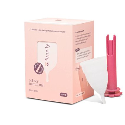 COLETOR MENSTRUAL FLEURITY TIPO 2 UNITÁRIO INCOLOR