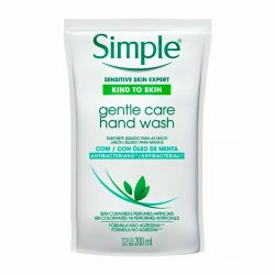 Sabonete Líquido Para As Mãos Antibacteriano Simple Gentle Care Refil 200ml