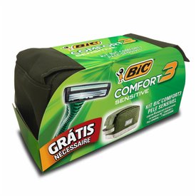 KIT 4 APARELHOS DESCARTAVEIS BIC COMFORT SENSITIVE GTS NECESSEIRE