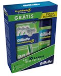 KIT APARELHO DE BARBEAR GILLETTE PRESTOBARBA3 SENSECARE 4 UNIDADES GRÁTIS MINI ESPUMA
