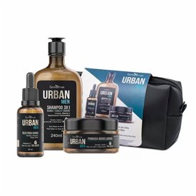 KIT URBAN MEN IPA BEER SHAMPOO 3EM1 240ML + OLEO PARA BARBA 30ML + POMADA 50G GTS NECESSEIRE,