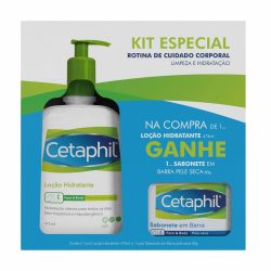 Kit Cetaphil Loção Hidratante 473ml Grátis Cetaphil Sabonete Pele Seca 80g